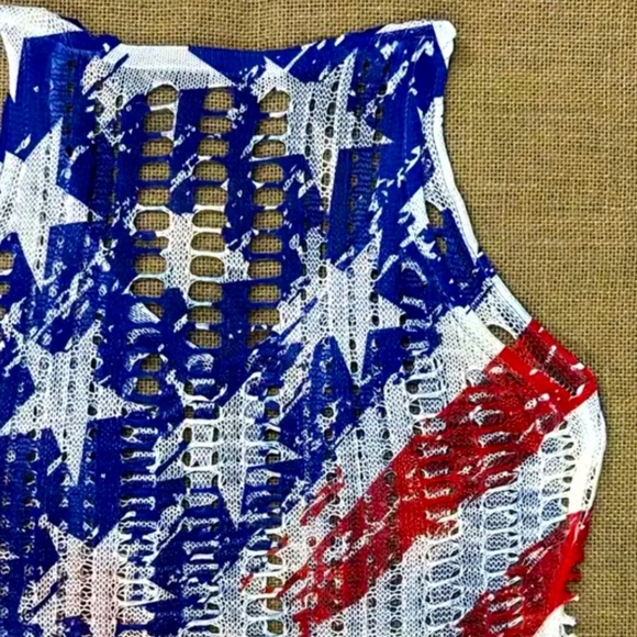 🇺🇸 Stars & Stripes American Flag Print Cover Up - Picture 4 of 6